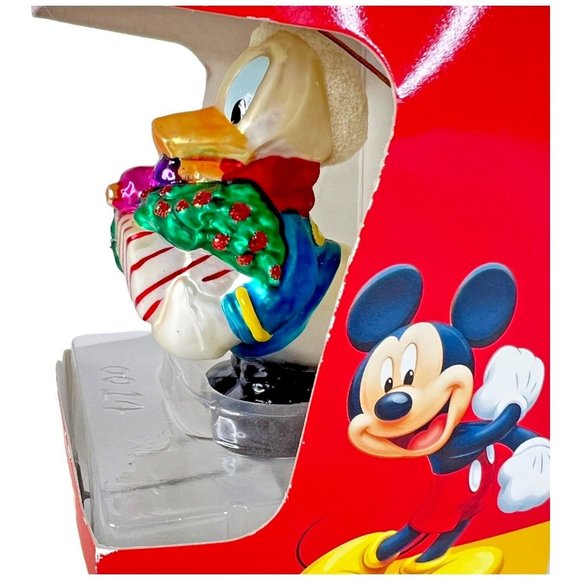 Santas Best Disney Donald Duck Christmas Ornament Handcrafted Glass New In Box - Picture 8 of 8